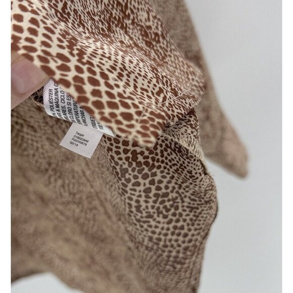 NWT A New Day‎ Button Front Brown Snake Print Satin Shirt Sz Sm, Boho, Office - Picture 9 of 11